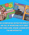 Hands On STEAM Aircraft Launcher Kit For Aerodynamics And Flight Science Includes Four Foam Planes Step By Step Assembly And Realistic Flight Experiments An Educational STEM Toy For Classroom Or Home Learning instruction booklets with facts about kaleidoscopes and catapults