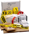 Hands-On CSI Crime Scene Investigation Kit For STEM Classrooms With Evidence Bags And Markers, 25 Plus Student Lab Pack displayed
