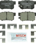 QuietCast Premium Ceramic Disc Brake Pad Set For Acura And Honda Cars Including CL CSX ILX RSX TL TSX Vigor Accord Civic CRZ Prelude S2000 And Suzuki Kizashi SX4 Rear Replacement with hardware kit shown
