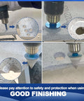 Diamond tile hole saw drill bit set with round shank by Amazon; for porcelain, ceramic and stone tiles.