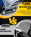 XSTO ZW7210GC Electric Stair Climber Hand Truck Cart showing auto-edge brake system for safe stair climbing.