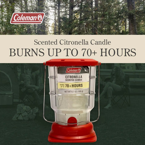 70+ Hour Citronella Outdoor Lantern With Easy Carry Handle And Hang Loop For Camping Picnics And Patio Ambience 6.7 Oz Red