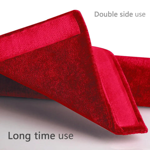 Five Piece Velcro Refrigerator Door Handle Covers In Big Red Easy Adjustments overlapping showing double-sided use