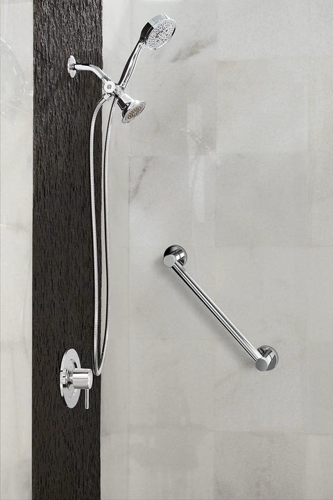 Align Chrome Moentrol Shower Valve Trim Lever Handle With Volume Control for Modern Shower setup on wall, Model T3291