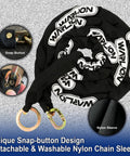 Heavy Duty Security Chain For Motorcycles ATVs Ebikes And Generators, Built To Last Ten Foot By Three Eighths Inch Thick And Tough As Nails Anti Theft Lock With Cinch Ring, Cut Resistant Chain For Two Wheelers with snap-button design and nylon sleeve.