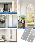 Heavy Duty Ball Bearing Door Hinges 4X4 Brushed Nickel Finish displayed on various door types including garage and front door.