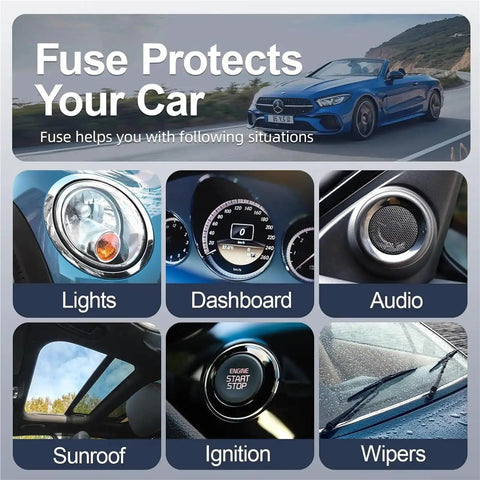 Car Fuses Assortment Kit 560 Pieces For Auto Truck RV And Motorcycle Replacement Fuses With Standard Blade Fuses All In One Fuse Set For protecting car features like lights, dashboard, audio, sunroof, ignition, and wipers.