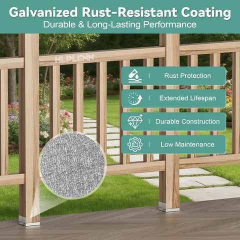 6x6 Post Base for Concrete Pack of 10 With 1 Inch Standoff Galvanized Steel Post Anchor and Pergola Bracket Kit for 5.5x5.5 Wood Posts Ideal for Deck Gazebo Porch Patio