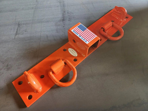 Compact Farm Utility Tractor Bolt On Chain Grab Hooks D Rings Receiver Trailer Hitch Kit Orange Powder Coated on table