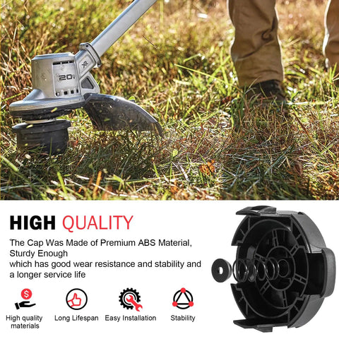 Weed Trimmer Head Cap Cover Replacement With Spring And Cap Parts for Cordless String Trimmer Easy Install Compatible.