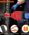 Solid Build Heavy Duty Electric Jack Hammer Concrete Breaker Demolition Rig for Ripping Through Slabs with ergonomic grips.