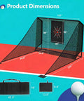 10x7ft Backyard Golf Net With Auto Return And Side Barriers Real Golf Ball Practice Screen Mat Set dimensions with golf net and bag