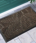 All Season Waterproof Front Door Mat For Indoor Outdoor Use 29.5x17 Non Slip Doormat For Garage Patio Entryway Brown Heavy Duty