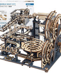 3D Wooden Marble Run Puzzle Kit For Adults With 294 Pieces And 10 Marbles Mechanical Crank With Large Gears To Move Marbles Up And