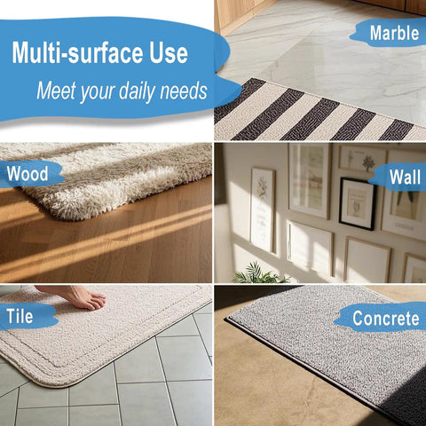 Double Sided Rug Tape For Hardwood Floors 2 Inch By 15 Yards Non Slip Grip For Tile And Wood Easy To Remove Without Residue