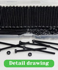 100-Piece M3 X 45mm Hex Socket Head Cap Screws Bolts In Carbon Steel With Black Oxide Finish in packaging