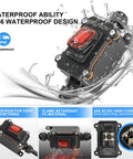Waterproof Inline Toggle Switch With Dual Outlet And Red Rocker Button Plus Indicator Light For Outdoor Use DPST AC DC 20A 125V