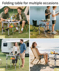 Folding Camping Table With Aluminum Build 24 Inch By 16 Inch Portable Table Lightweight Yet Sturdy Waterproof used in various outdoor activities like camping and fishing