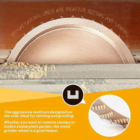 Heavy Duty Wood Carving Disc Set For Angle Grinders Featuring Savage Sharp Stump Grinding Teeth, Five Piece Kit Compatible With Four And Four Point Five Inch Tools, Five Eighth Inch Arbor, Tough As Nails Carbon Steel Milling Blades For Quick Yard Cleanup