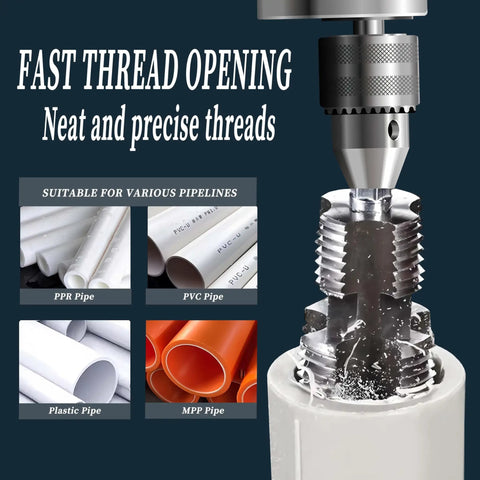All In One 5 Piece Plumbing Threading Tool Kit With 1 Inch Die 3/4 Inch Die 1/2 Inch Die And Broken Bolt Extractor 40Cr Steel