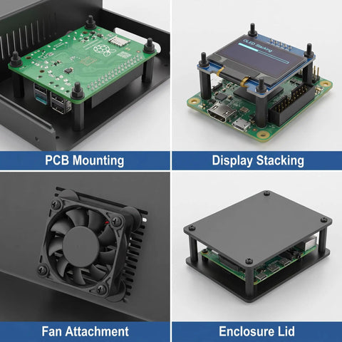 Black Nylon Standoff Kit For PCBs And Motherboards With Spacers Nuts And Washers M3 Hardware 600 Pieces Includes Male And Female Standoffs In 6mm 10mm 15mm 20mm 25mm For DIY Computer Builds for PCB mounting, display stacking, fan attachment, and enclosure lid