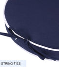 Close-up of Outdoor Bistro Chair Cushions Set Of 2, 15 Inch Round Seat Cushions with ties, showing water-resistant polyester fabric