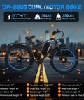 Beast Mode 3000W Dual Motor Electric Bike With 48V 25Ah Removable Battery, 35 MPH, 26 inch by 4.0 fat tires specs chart