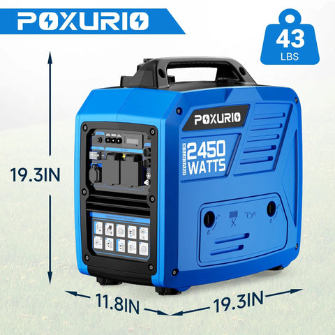 2450 Watt Portable Inverter Generator For Home And Outdoor Use Ultra Quiet 120V Gas Powered Generator For Camping
