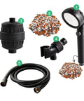 3 In 1 Shower Head System With Ionic Filter Softens Hard Water Boosts Pressure And Saves Water Spa Like Massage With Jetting Rainfall Modes Matte Black Wall Adapter Kit components