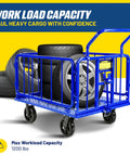 Heavy Duty Goodyear Cargo Trailer With 1200 Lbs Capacity, Aluminum Utility Cart with tires loaded for work site use.