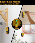 Using 2-In-1 Rechargeable Cross Line Laser Level With Magnetic Stud Finder, Compact LED Bubble Vial Laser For Precise Frame