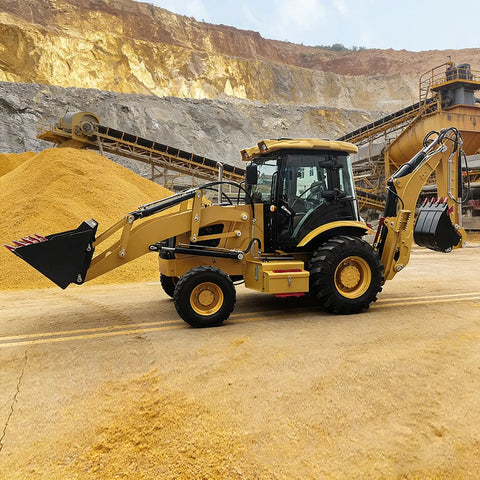 All Terrain Tractor Loader With Front End Loader And Rear Backhoe For Farming Snow Removal And Construction Projects A Rugged Workhorse Hydraulic Loader And Backhoe Combo Built To Tackle Tough Jobs in a quarry