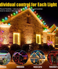 150 Ft 2-In-1 Eaves And Ground LED String Lights With App And Remote Control, Outdoor RGB lights on house eaves