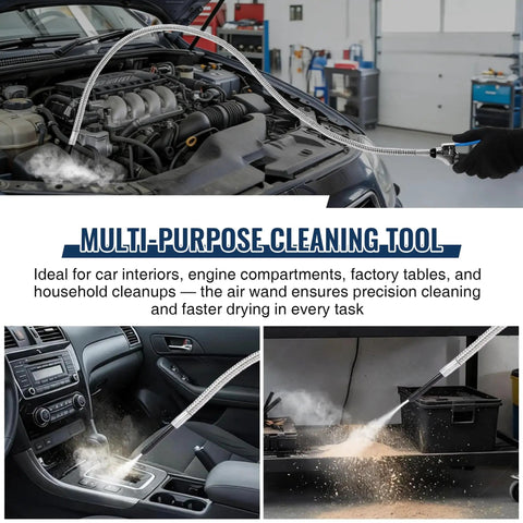 High Pressure Air Blow Gun With 39 Inch Flexible Extension Hose And Adjustable Rotating Nozzle cleaning engine and car interiors.
