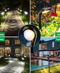 Four Pack Solar Pathway Lights For Outdoor Use No Wiring Required Waterproof Landscape Lighting For Garden Yard Driveway