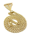 Gold Tone Sailing Yacht Pendant On 10mm Cuban Chain Necklace, 30 Inch Iced Out Bling Jewelry For Men, Ocean Yacht Pendant For Fashionable Nautical Style