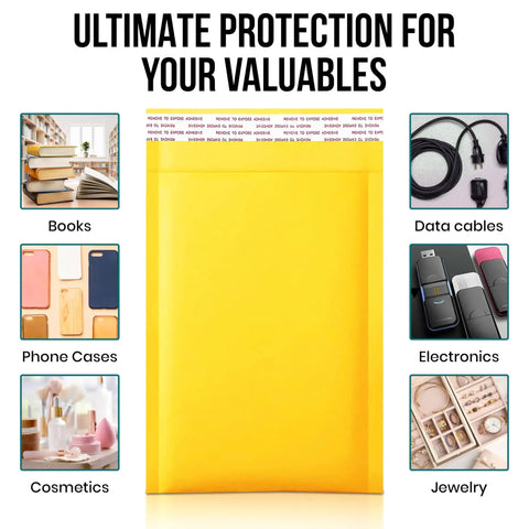 Kraft Bubble Mailers 8.5 By 12 Inch 5 Pack Padded Envelopes For Shipping With Self Seal Tamper Proof Closure And Thick Cushioning