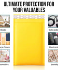 Go-To 8.5 X 12 Inch Kraft Bubble Mailers 10 Pack Padded Envelopes With Tamperproof Self-Adhesive Seal And Thick Bubble Interior for valuables