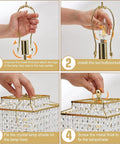 Assembly guide for Crystal Touch Table Lamp With USB C And USB A Ports Dimmable Bedside Nightstand Light Gold Finish Crystal Shade
