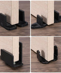 Four installed Two Pack Barn Door Floor Guides Made Of Pom Flat Bottom Track Stopper For Smooth Sliding Non Slotted Floor Guide