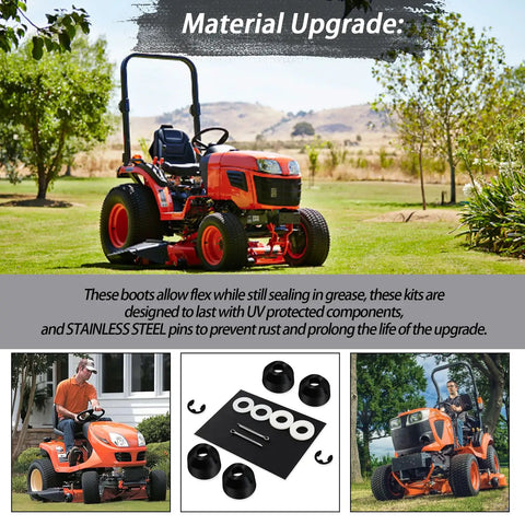 Beefed Up Inner And Outer Tie Rod Boot Kit With Hardware For BX Series Tractors, UV Resistant And Grease Sealed, Fits BX 30 50 60 70 And More, Heavy Duty Boot Set For Steering Linkage on tractor steering parts