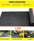 Tough As Nails Heavy Duty 5Oz Driveway And Landscape Fabric 13x115 Ft Geotextile roll for weed barrier, erosion control.