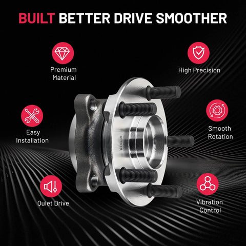 2 Pack Front Wheel Bearing And Hub Assembly 5 Lug Fit For Subaru visible with smooth rotation and easy installation features