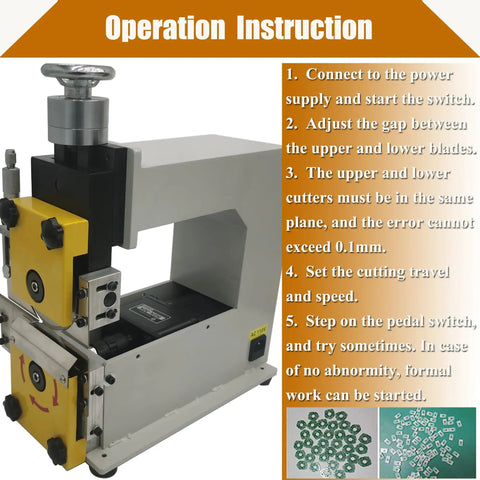 Pro Grade PCB Depaneling Machine with V Cut Separator Built for Pros, 110V 40W Electric PCB Cutter with operation instructions.