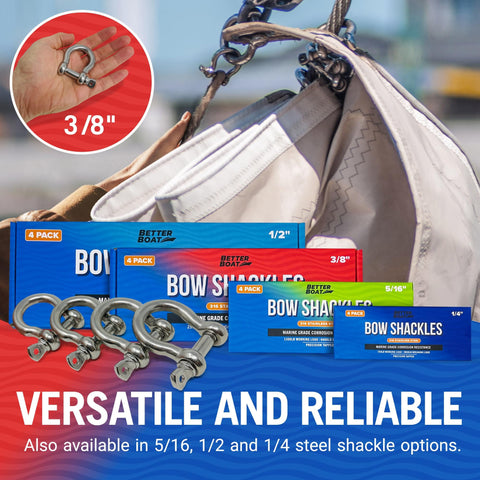 Heavy Duty 316 Stainless Steel D Ring Shackles 4 Pack Marine Grade Bow Or Clevis Anchor Shackle For Boats And Sailboats Rigging