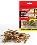 35-Piece 5.0x70mm Single Thread Pozi Countersunk Wood Screws Yellow Zinc Plated for DIY woodworking and construction projects