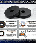 Image of Twelve Pack Tough Rubber Anti Vibration Pads With A Beefy 1.5 Inch Width for noise reduction and vibration control.