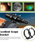 Adjustable Guiding Scope Ring Set With Plate, 90mm Inner Diameter, Pair, Fits 63 To 89mm Telescopes Or Finders, Teflon Inlay Clamps