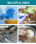 Four Pack 150ml Large Syringes Without Needles For Thick Liquids Heavy Duty Paint Fluid Water Irrigation And Horse Food Feeding Giant Plastic Syringe Set For Home Farm Vet Use shown in lab, irrigation, fluid transfer, and curing agent use