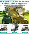 Heavy Duty Golf Cart Ball Washer And Club Head Cleaner Kit Rear Mount compatible with Club Car Precedent Tempo Onward.